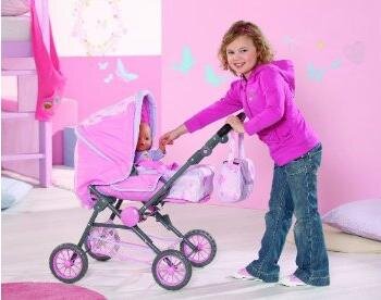 808-498 Зимняя коляска для куклы с переноской de luxe 3 в 1 baby born